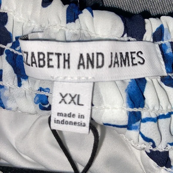 NWT Elizabeth and James Blue Floral Smocked Neck Tiered Maxi Dress Womens XXL - Picture 9 of 10